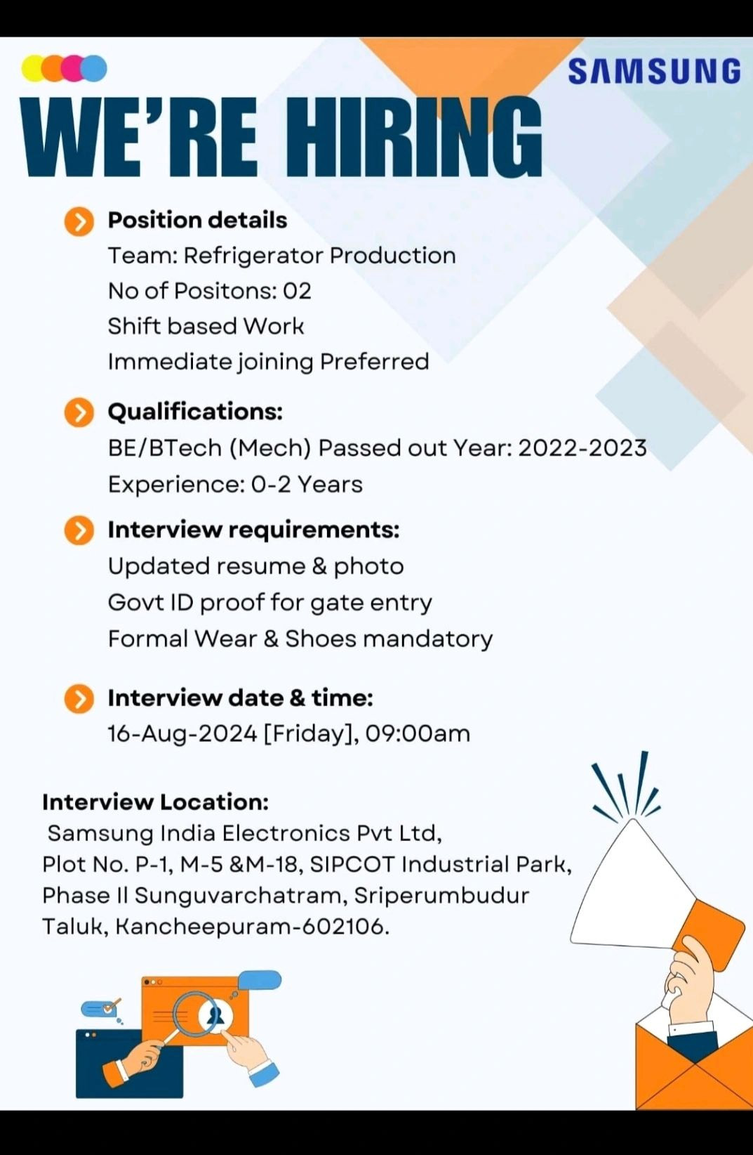 tenkasi life job vacancy