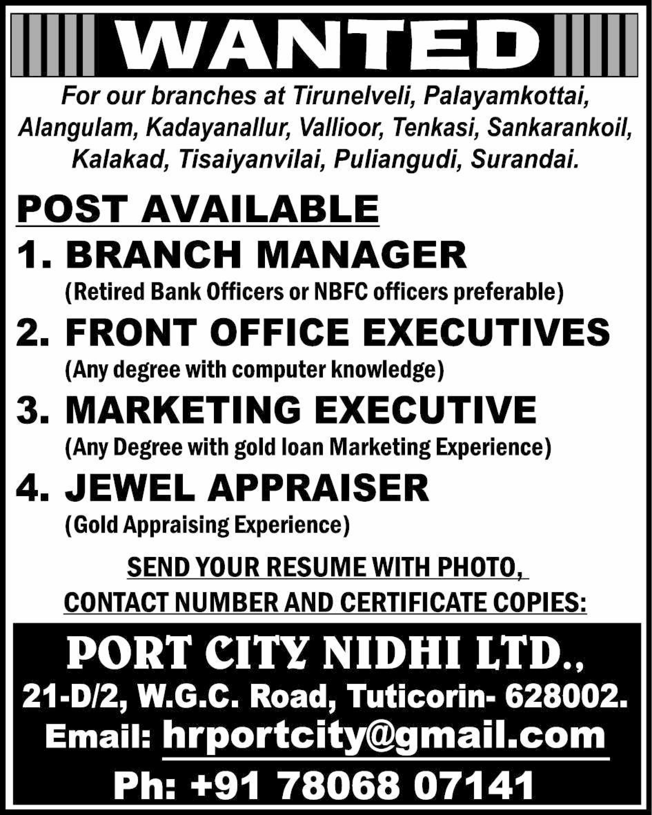 tenkasi life job vacancy