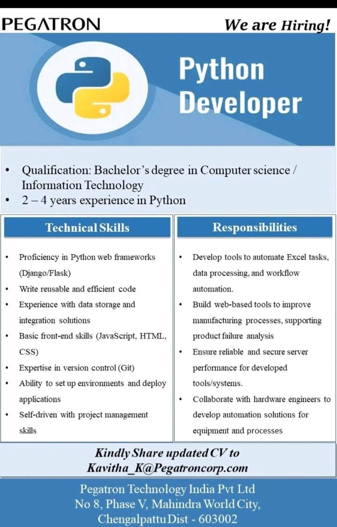 tenkasi life job vacancy