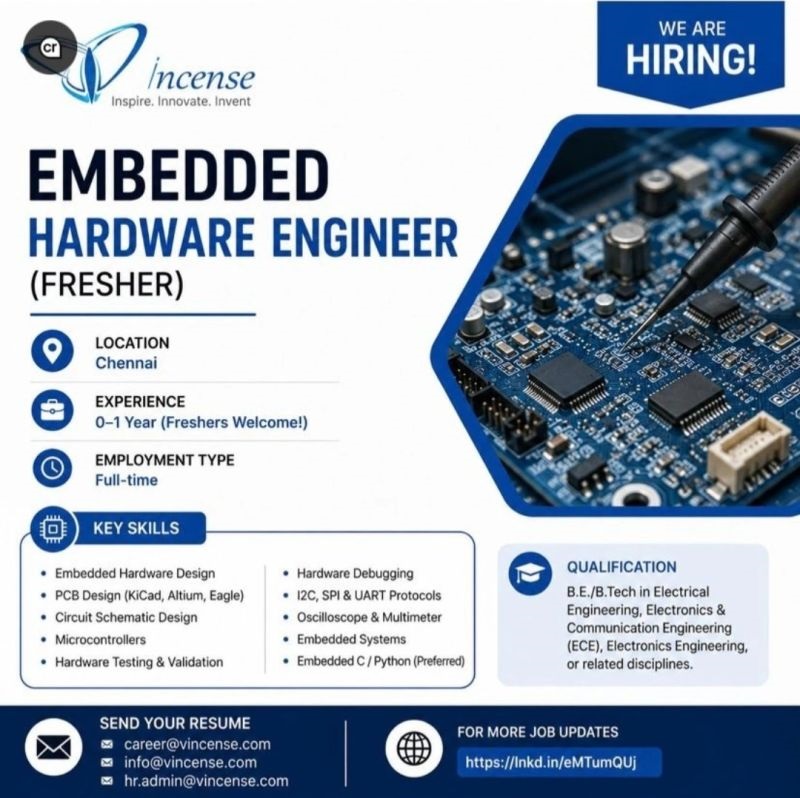 Embedded Hardware Engineer - Fresher