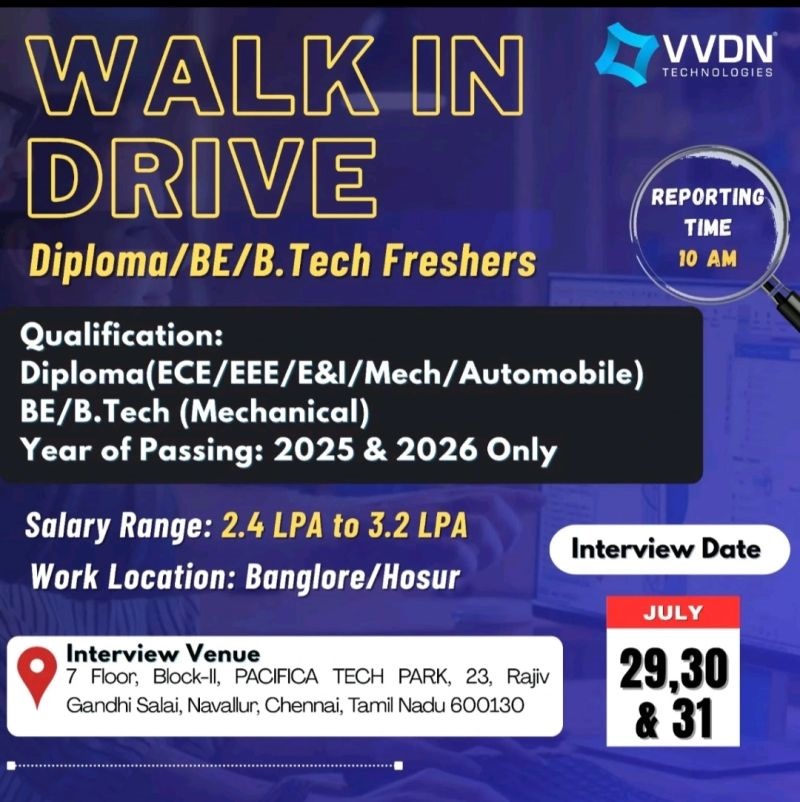 Walk in - freshers