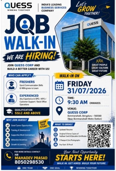 Walk in - freshers