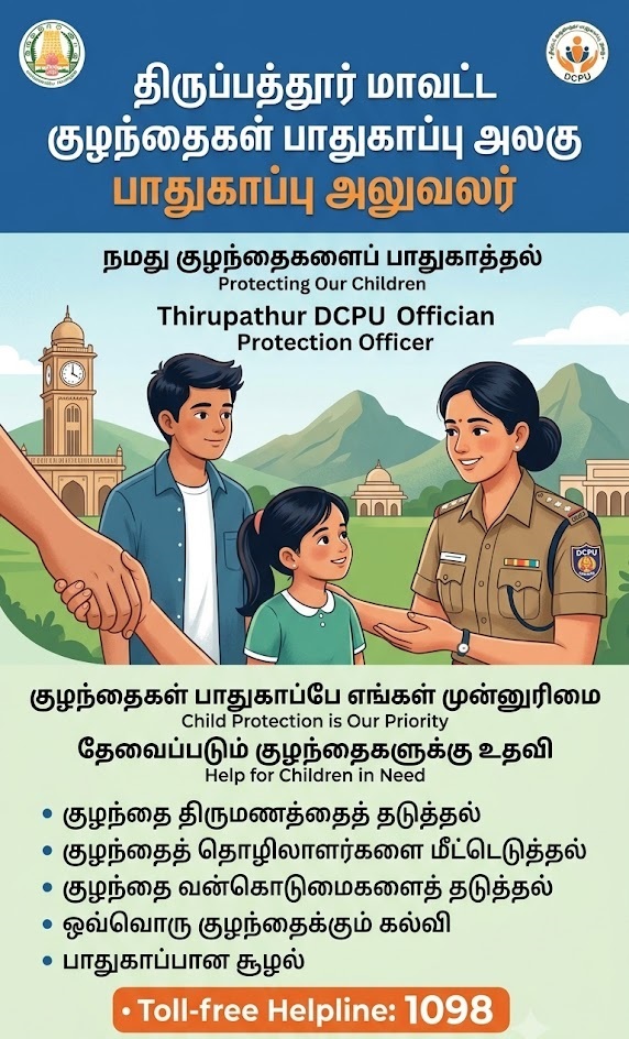 Tirupathur District Child Protection Unit (DCPU) – 2 Protection Officer