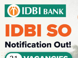 IDBI Specialist Officer (SO) Recruitment
