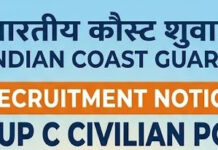 Indian Coast Guard Recruitment – Group ‘C’ civilian vacant post