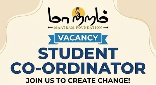 Maatram Foundation Hiring Student Co-ordinator Maatram Foundation