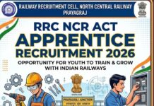 North Central Railway Apprentice Recruitment – 2026 RRC NCR Act Apprentice Recruitment 2026