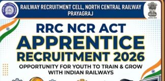 North Central Railway Apprentice Recruitment – 2026 RRC NCR Act Apprentice Recruitment 2026