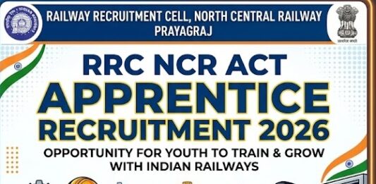 North Central Railway Apprentice Recruitment – 2026 RRC NCR Act Apprentice Recruitment 2026
