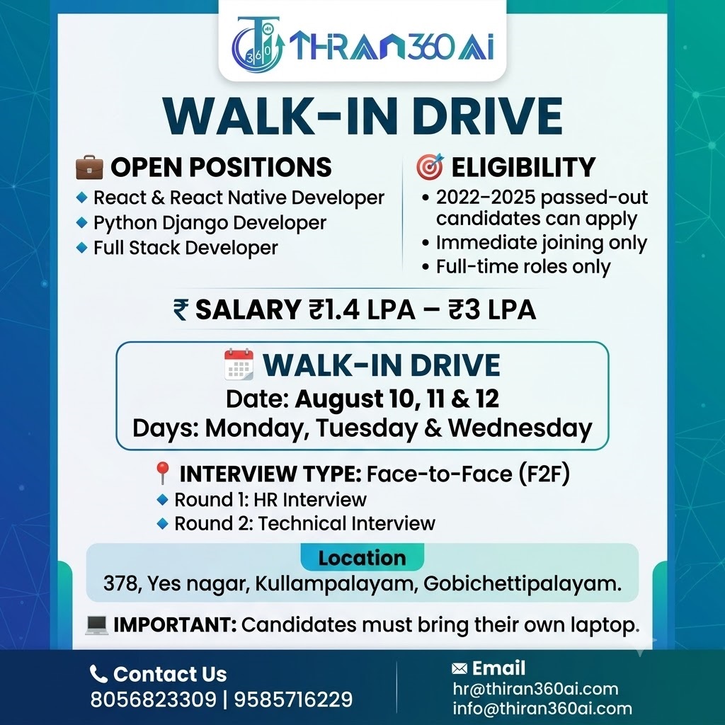 Thiran 360 AI Walk in drive