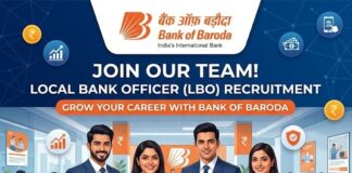 Bank of Baroda hiring Local Bank Officers! BOB LBO notification