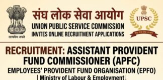 UPSC Assistant Provident Fund Commissioner Recruitment