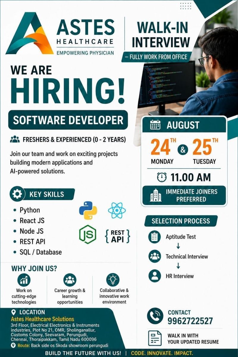 Astes hiring software developer