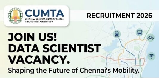 Chennai Unified Metropolitan Transport Authority hiring Junior Data Scientist CUMTA