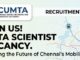 Chennai Unified Metropolitan Transport Authority hiring Junior Data Scientist CUMTA