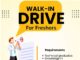 Walk in drive for Freshers!!!