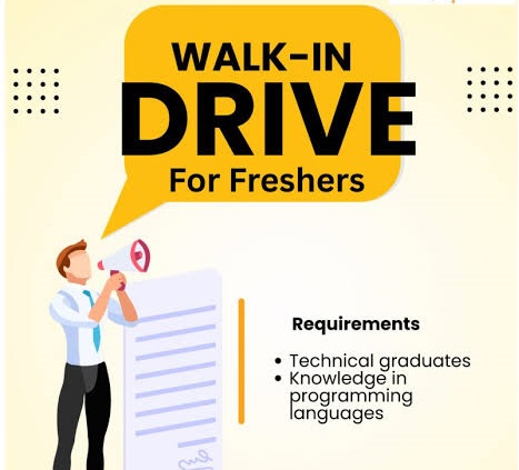 Walk in drive for Freshers!!!