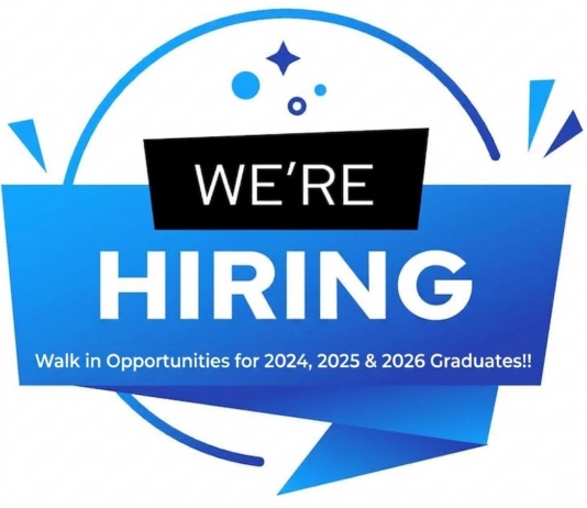 Walk in Opportunities for 2024,2025 & 2026 Graduates!!