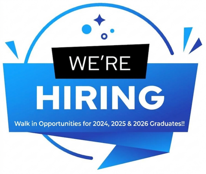 hiring1 Walk in Opportunities for 2024,2025 & 2026 Graduates!!