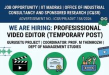 Professional Video Editor at IIT Madras