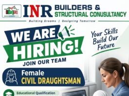 INR Builders hiring Female Civil Draughtsman!!!