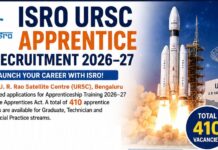 ISRO URSC Apprentice Recruitment 2026–27 ISRO URSC Apprentice Recruitment 2026–27