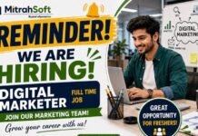 MitrahSoft Solutions hiring Digital Marketer