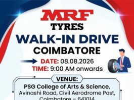 MRF Walk-In Interview at Coimbatore MRF Walk in Coimbatore
