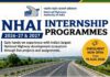 NHAI Internship Programmes 2026–27 & 2027 NHAI Internships