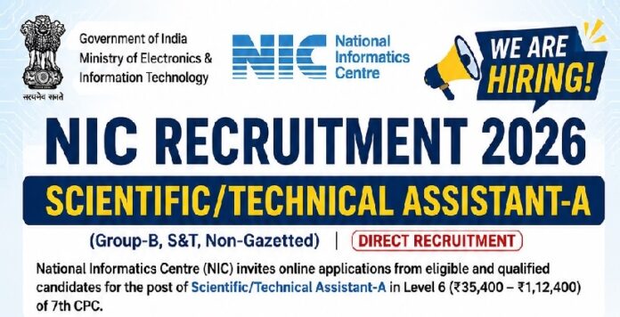 nic1 NIC Scientific/Technical Assistant-A Recruitment 2026