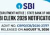 State Bank of India (SBI) Recruitment 2026 – Junior Associate SBI CLERK