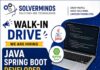 Solverminds Walk-in for JavaDeveloper WALK-IN DRIVE – JAVA SPRING BOOT DEVELOPER