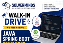 WALK-IN DRIVE – JAVA SPRING BOOT DEVELOPER