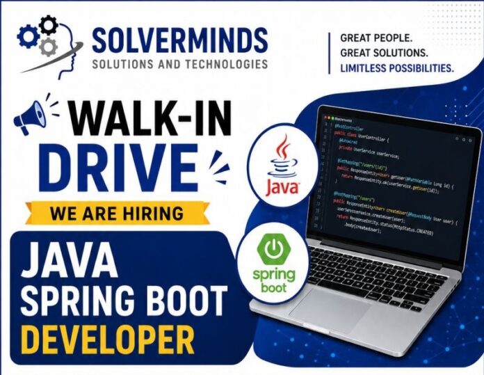 WALK-IN DRIVE – JAVA SPRING BOOT DEVELOPER