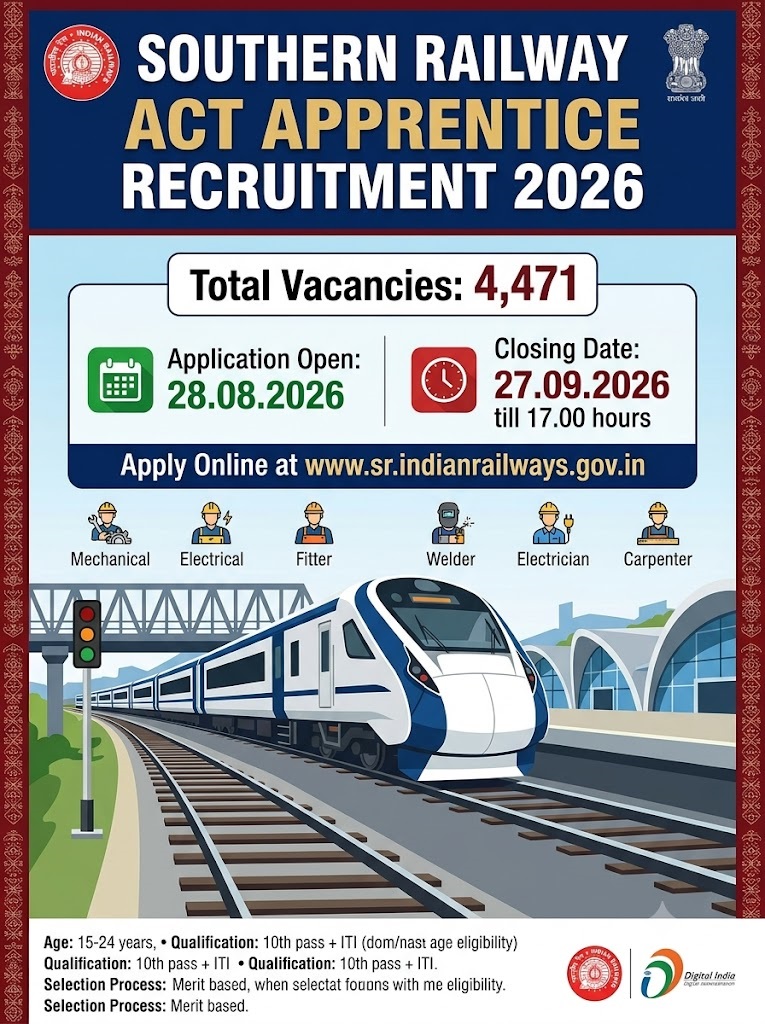 Southern Railway Act Apprentice Recruitment 2026