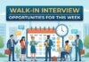 Walk in INterview Opportunity