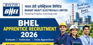 BHEL Apprentice Recruitment 2026 BHEL Apprentice recruitment