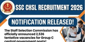 SSC CHSL Recruitment 2026 Notification Out SSC CHSL