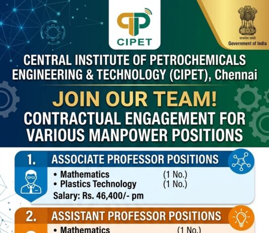 CIPET Recruitment 2026