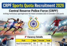 CRPF Sports Quota Recruitment 2026