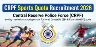 CRPF Sports Quota Recruitment 2026
