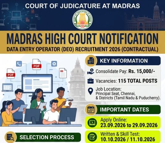 Madras High Court DEO Recruitment 2026