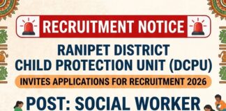 Ranipet DCPU recruits Social Worker