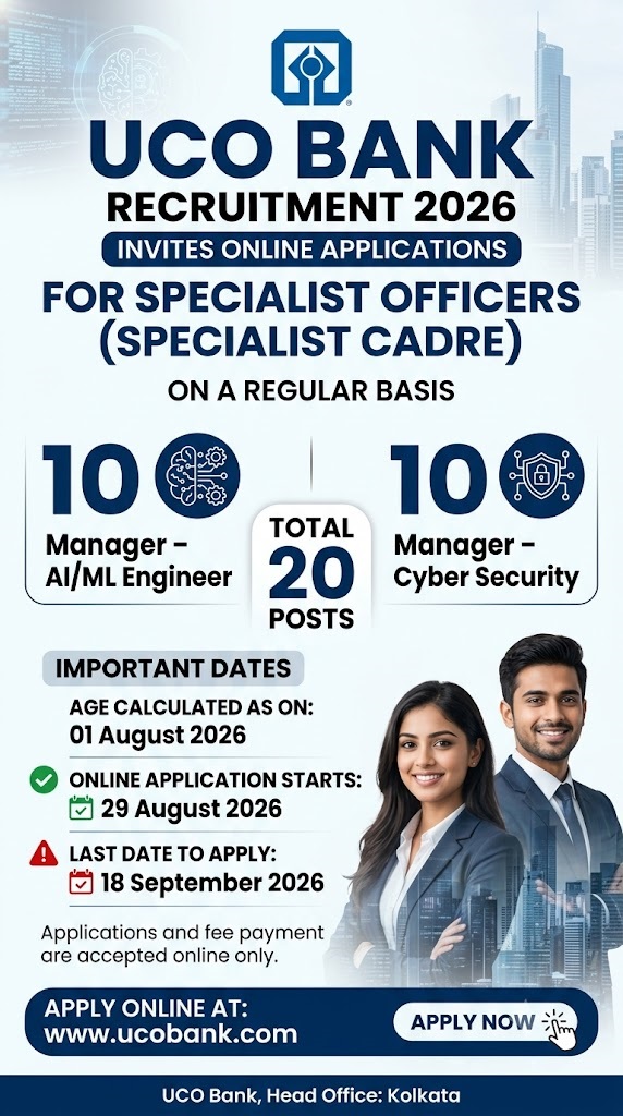 UCO UCO Bank Specialist Officer Recruitment