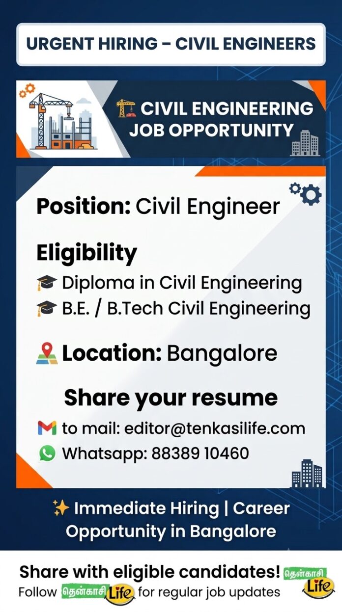 Urgent hiring - Civil Engineers