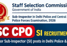 SSC CPO SI Recruitment 2026