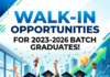 Spot Hiring Event for 2023–2026 Graduates! Walk in opportunities 2023-2026 batch students