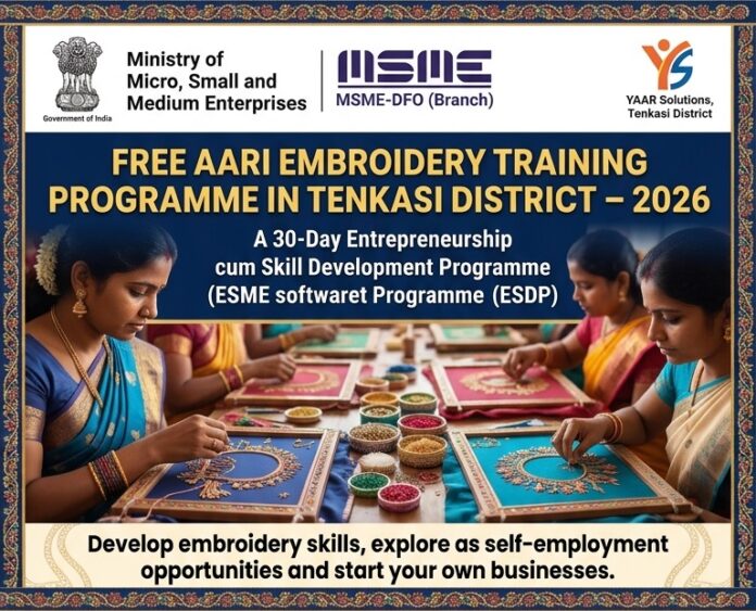Aari work Free Aari Embroidery Training Programme in Tenkasi District – 2026