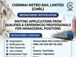 Chennai Metro Rail Recruitment 2026 CMRL-Recruitment