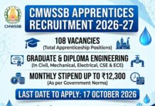 CMWSSB Apprentices Recruitment 2026-27